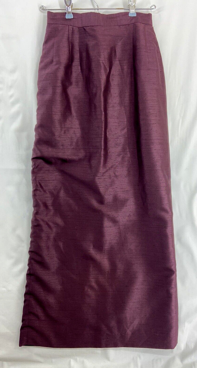 Vintage 2 Piece Top & Skirt XS Women’s Purple Plum Tafetta Rhinestone Sleeveless