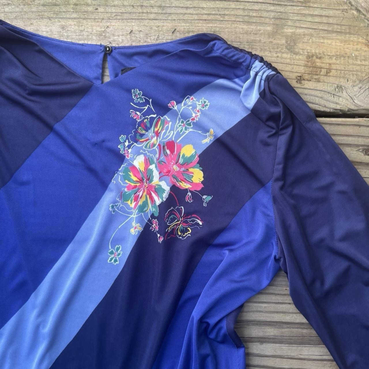 VTG Wilkes USA Blue Floral Dress – Med