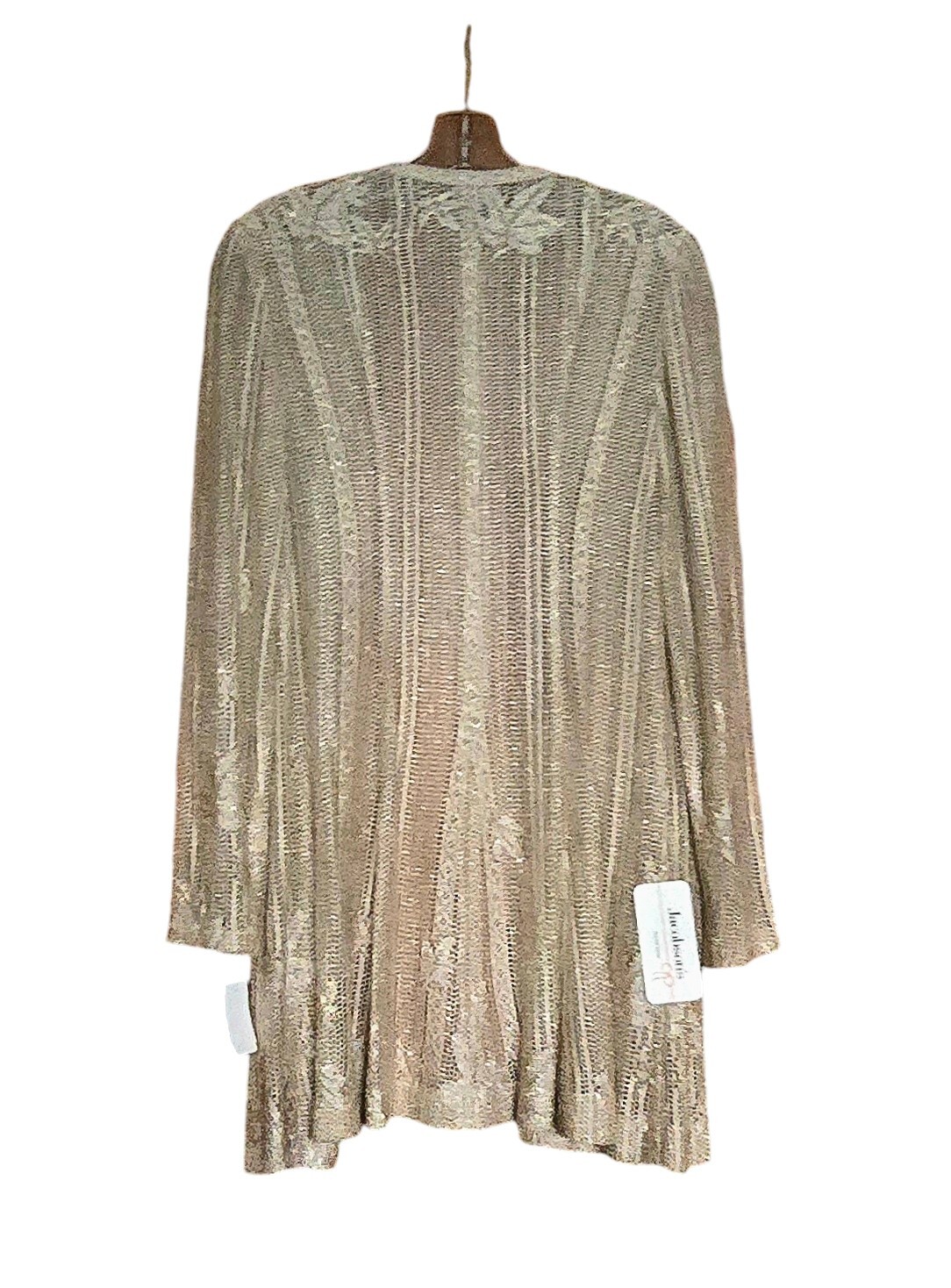 New Vintage Damianou Golden Knit 3 PC Set Skirt Jacket Top S Deco Look