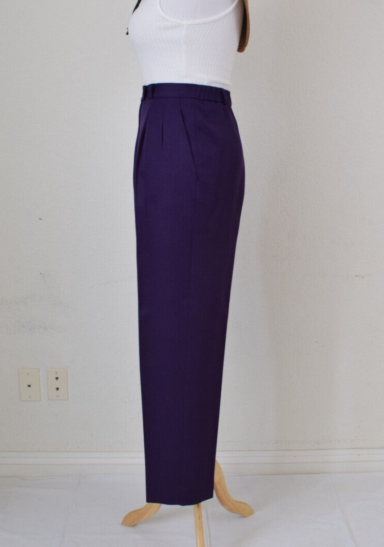 Vintage 70s Eggplant Polyester Pleated Trousers | 30 waist