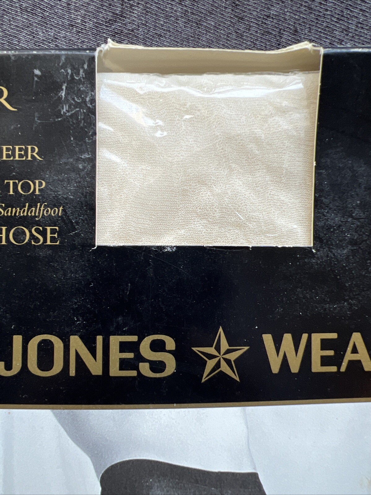 NOS 3 Pair Jones Wear Pantyhose Sz C Lace Lycra Sheer Control Top Hosiery