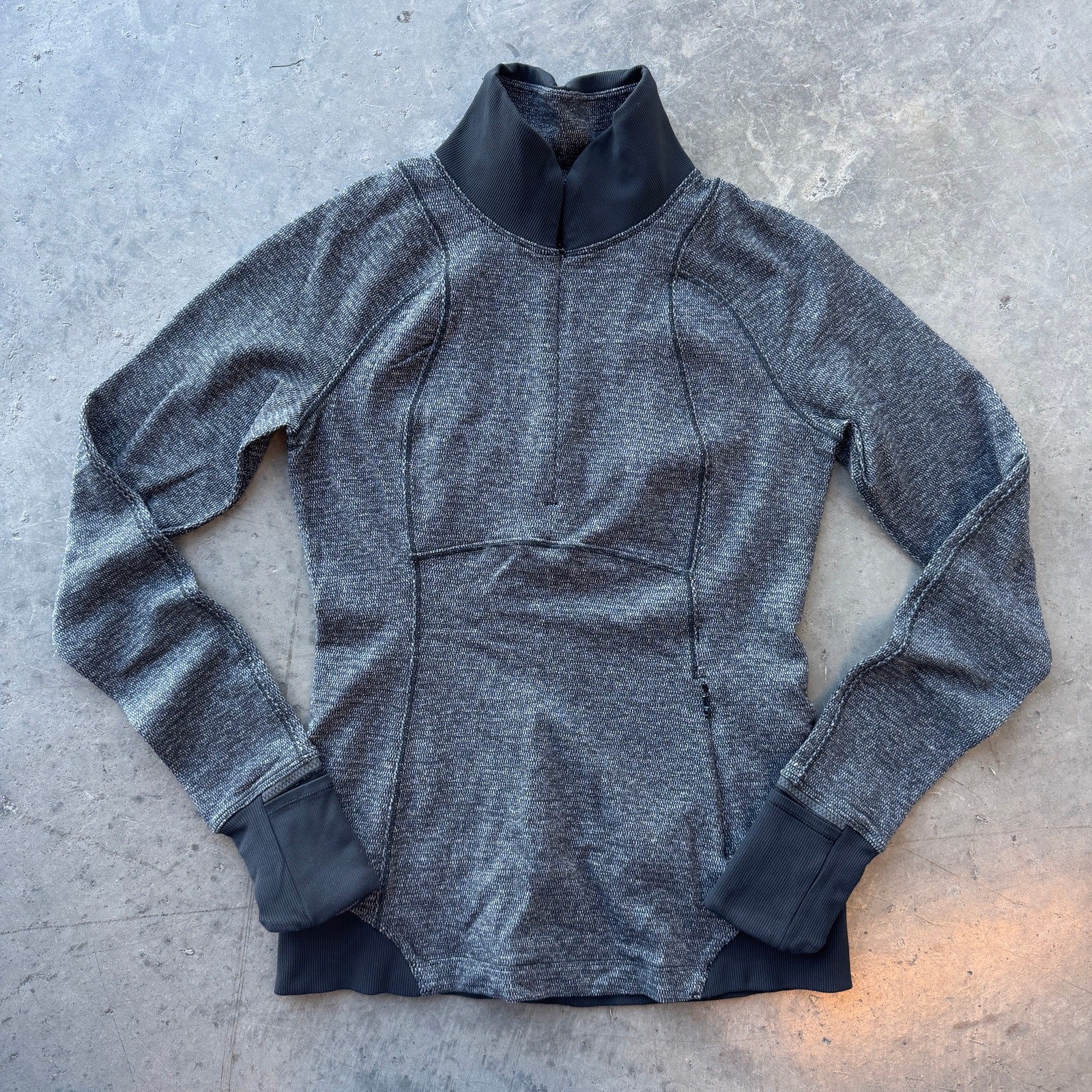 Vintage Y2K Lululemon Heathered Runderful 1/2 Zip Slim Fit Sweatshirt Women’s 6