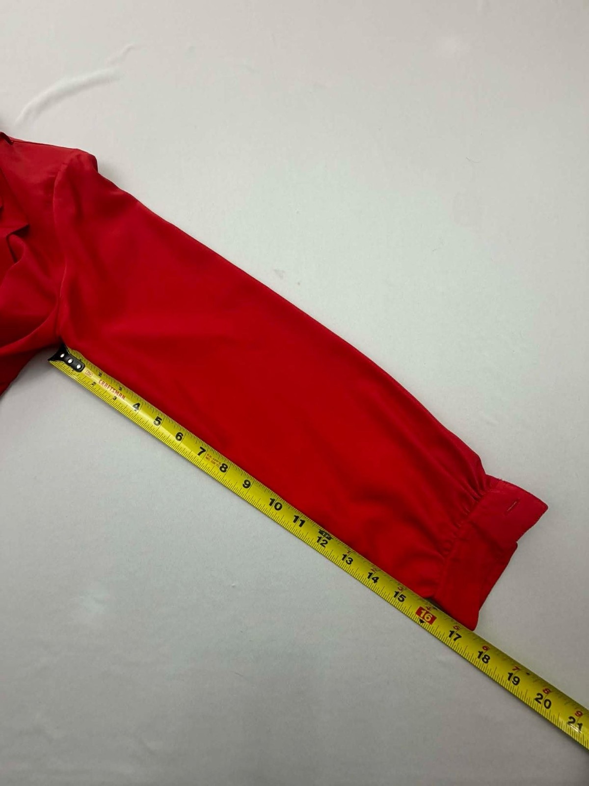 Vintage Count Romi Ltd. Red Pleated Tuxedo Front Button Blouse