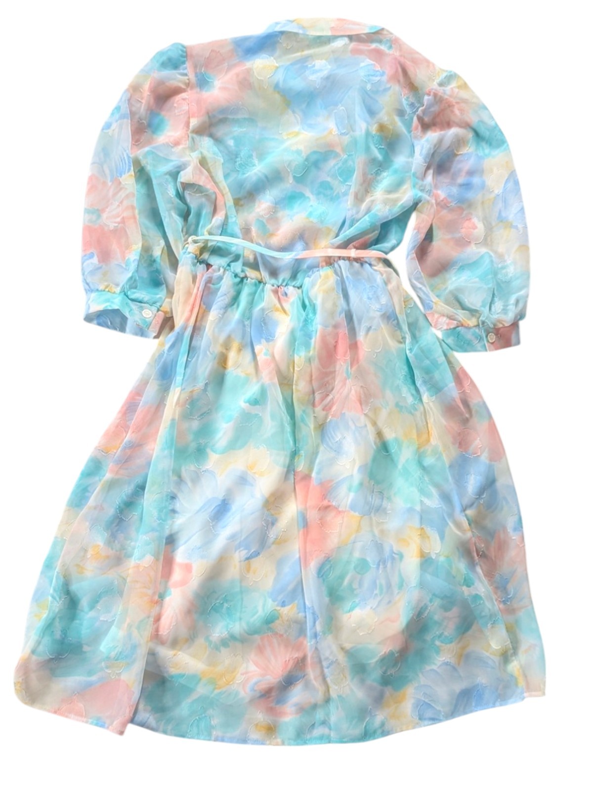 🇬🇧Vintage St Michael UK 12 EU40 Chiffon Floral Princess Dress Selkie Style 80s