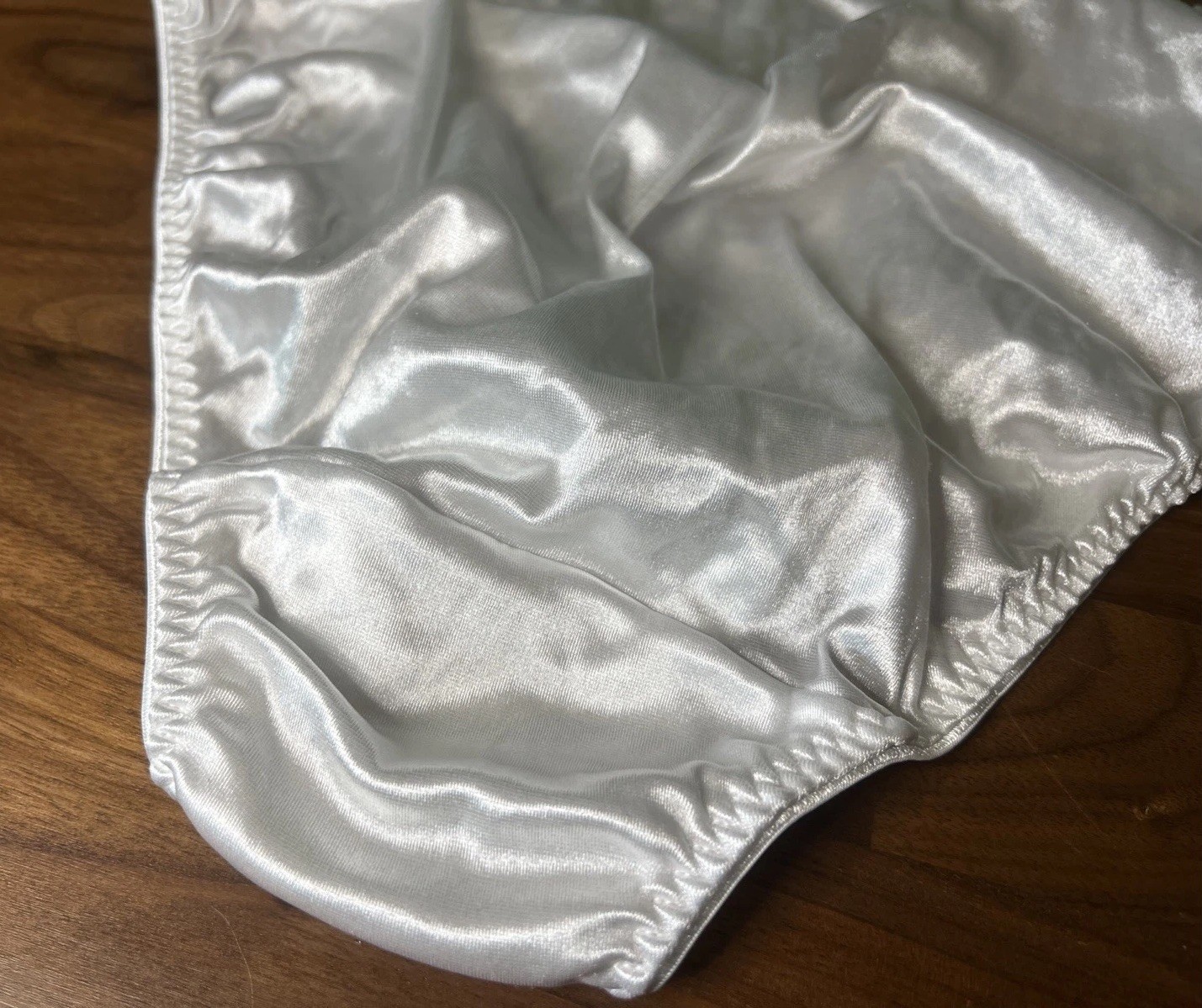 Vtg Hanes Creations Second Skin Lace Front Panties White Bridal Shiny Silky Sz 6