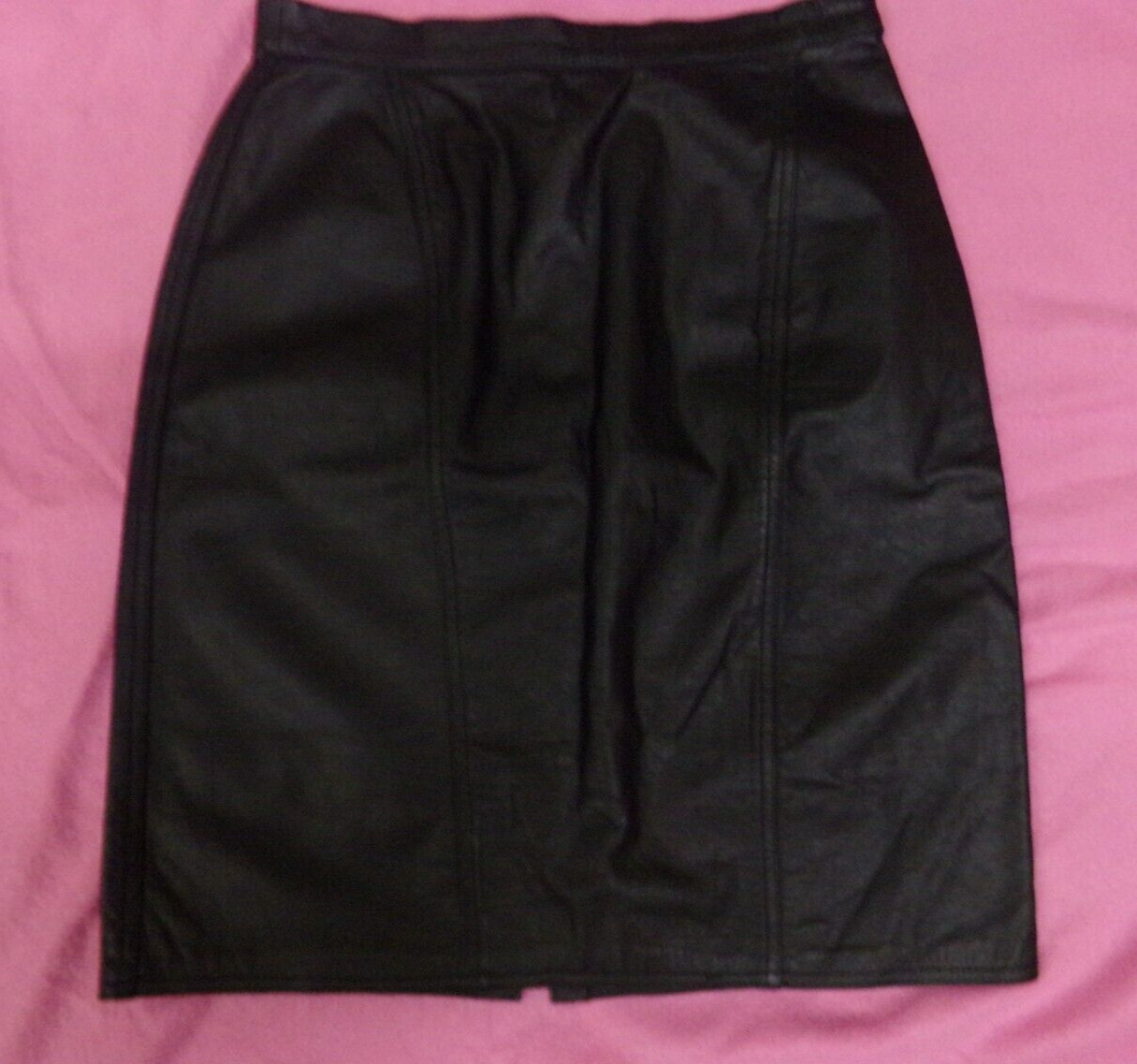 Vintage WINLIT Black Leather Lined Womens Dress Skirt Size 13/14 ~ EUC