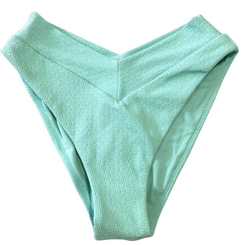 Raisins Cheeky Swim Bikini Bottoms, V-Waist Mint Green, Junior Size Medium, NWOT