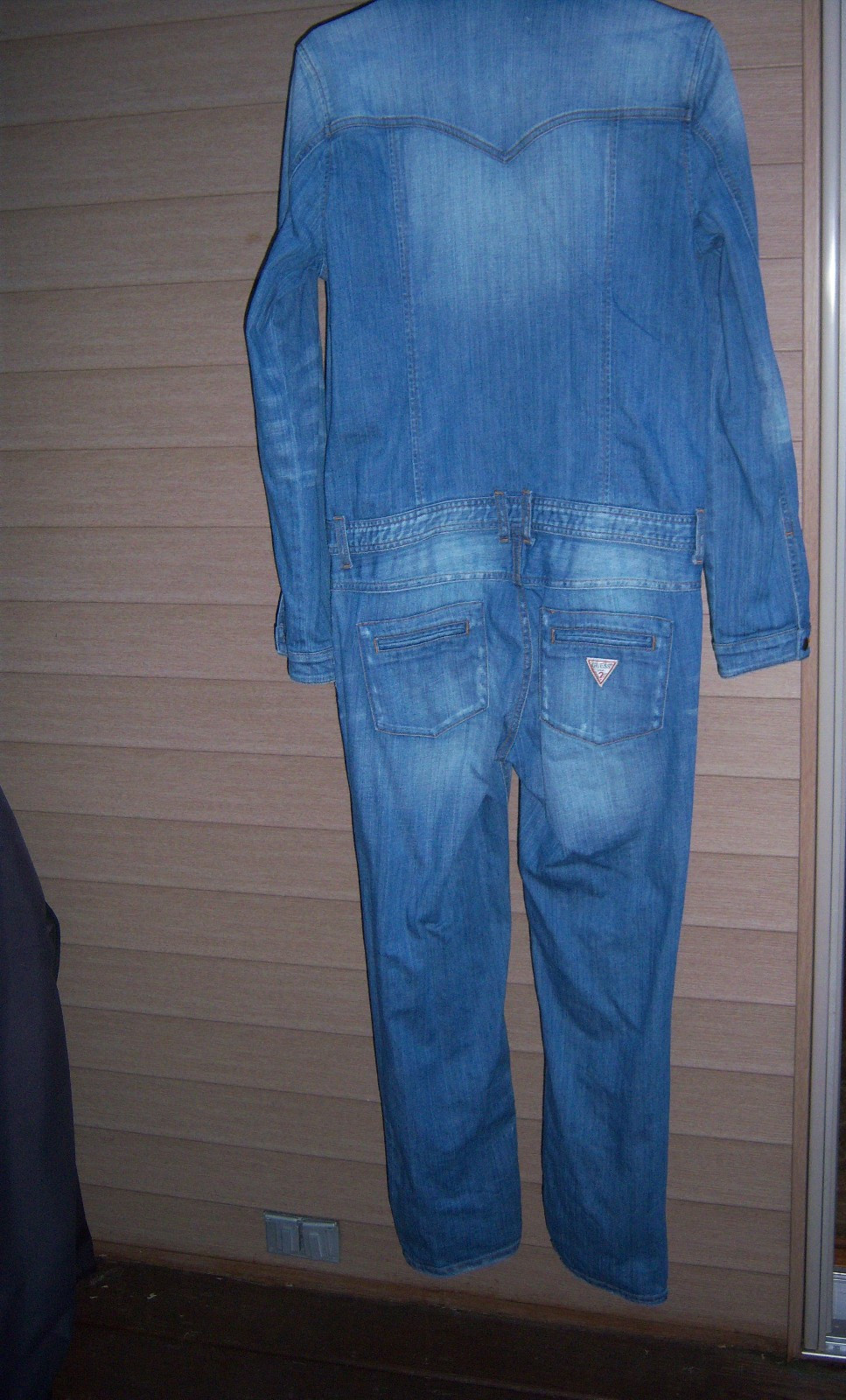 NWT RETRO BOHO TRENDY Guess JUMP SUIT WOMENS Size 8 DISTRESSED HASES WASH