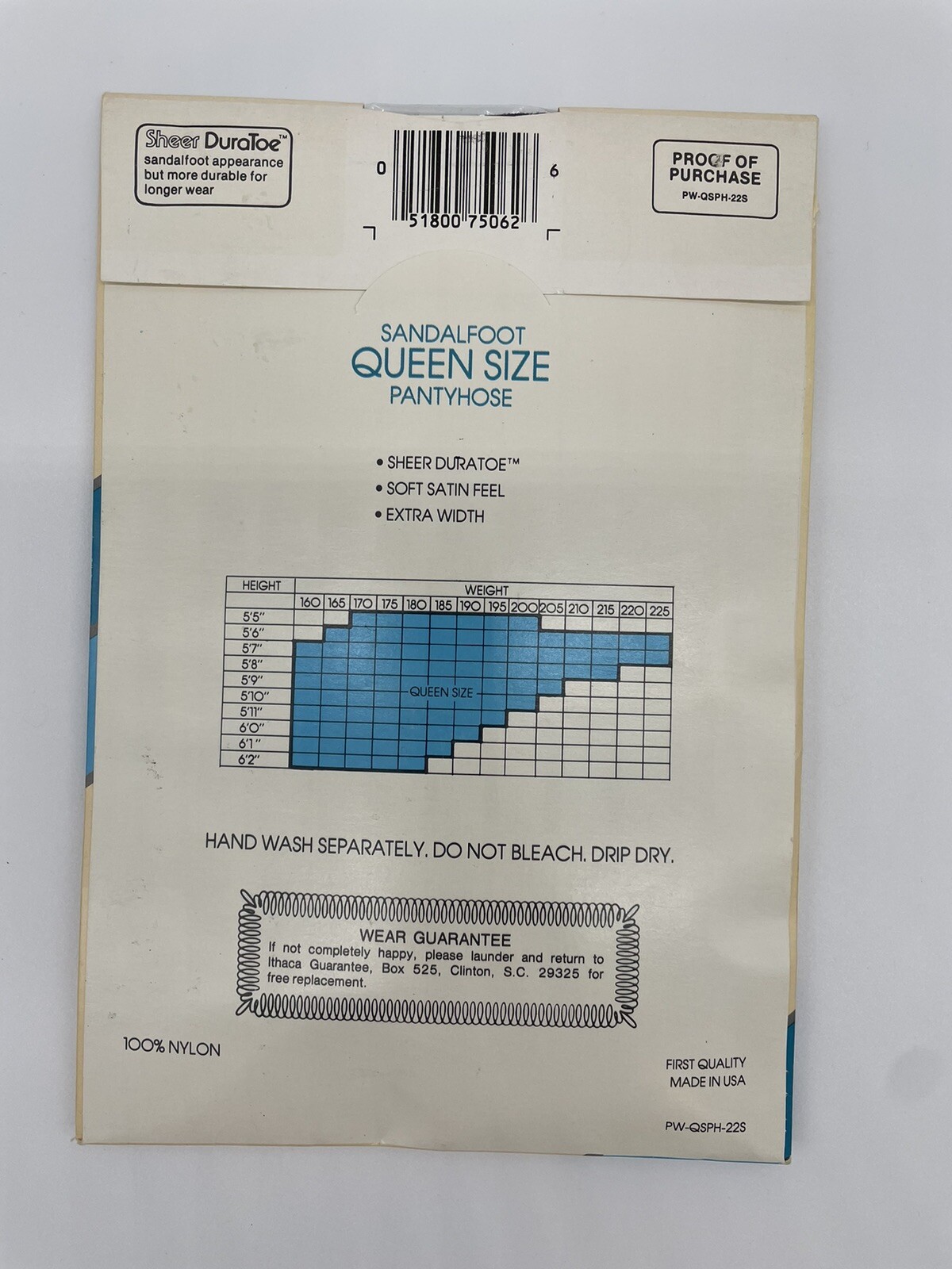 Vintage Penni Wise Midnight 755 sheer extra width sandalfoot pantyhose Sz queen