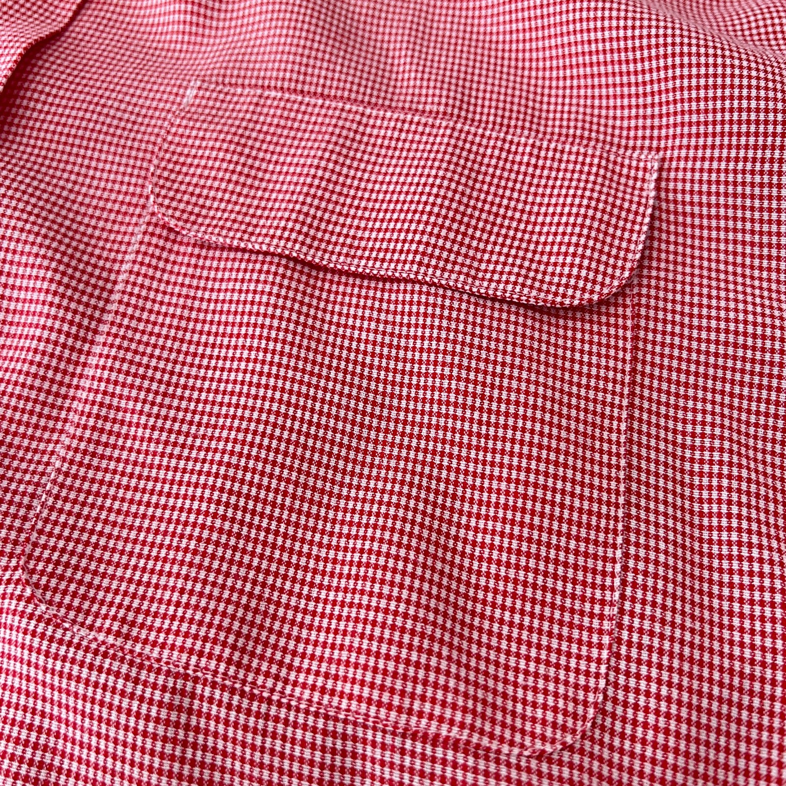 Vintage Joanna Red White Check Short Sleeve Blouse with Chest Pockets Size L ***
