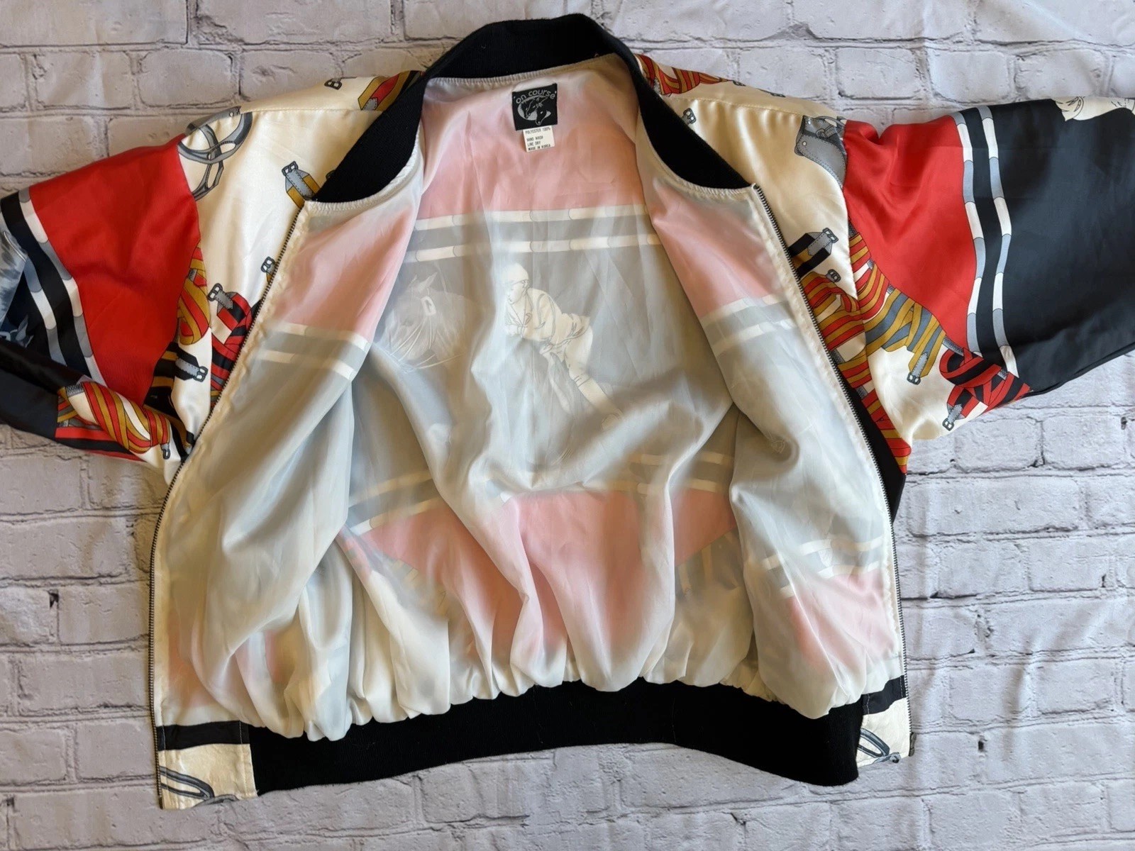 Vintage 1980s Equestrian Bomber Jacket On Course Miller’s Womens Med. EUC Horse