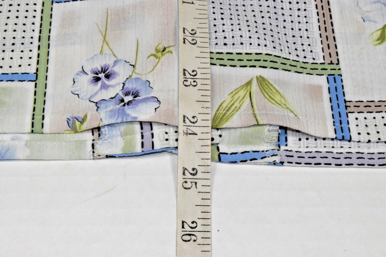 Vintage Alia Blouse Size M/L 80s Blue Green Patchwork Floral Button Front