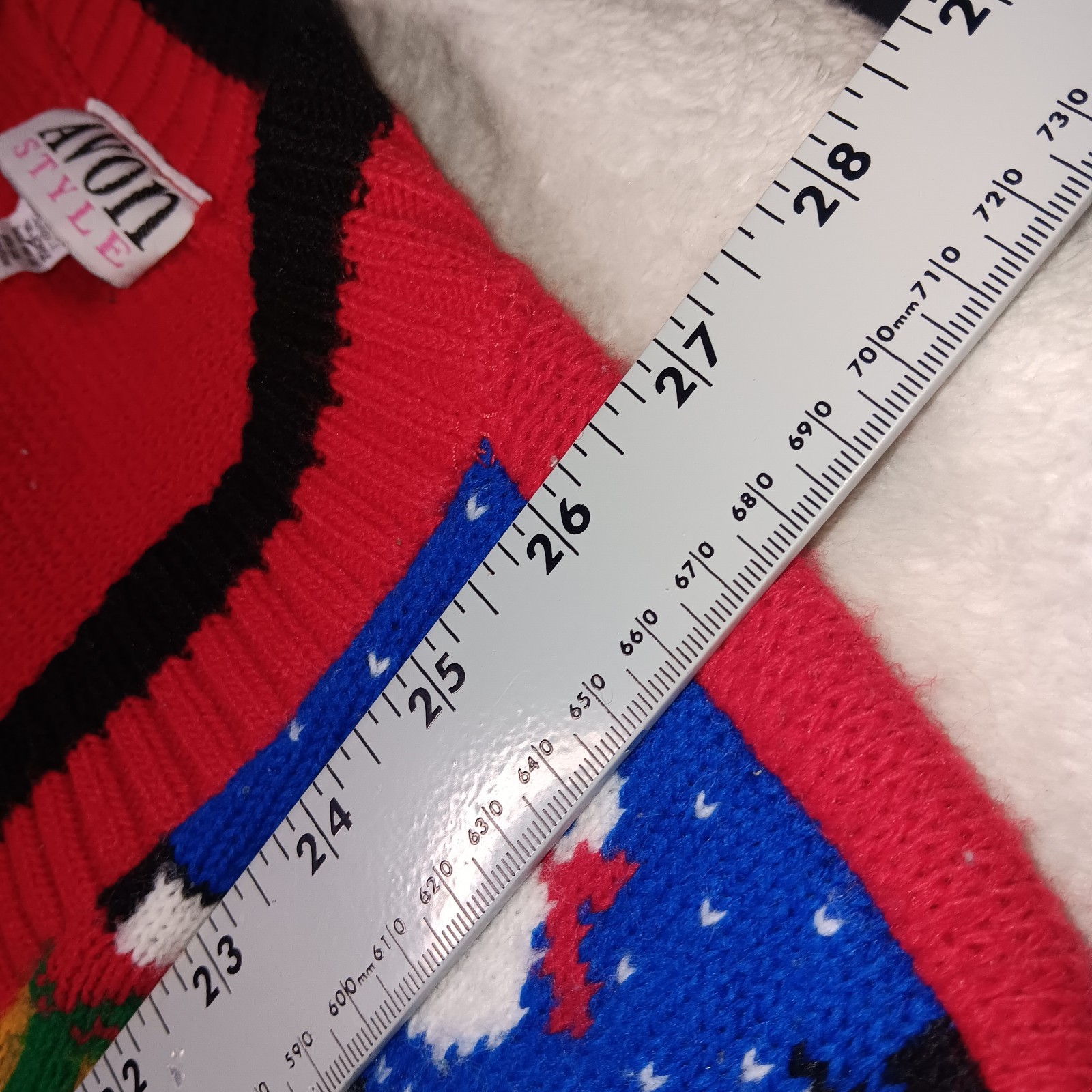 Vintage Avon Style Christmas Sweater Vest Snowmen Santas Gifts Oversize S/M