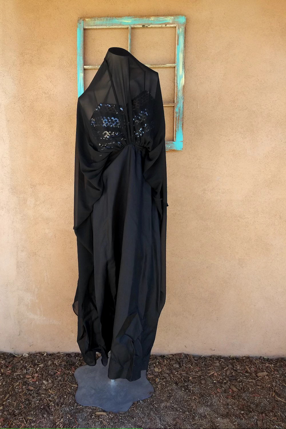 Vintage Joy Stevens Dress Sequined Disco Skinny Straps Sz