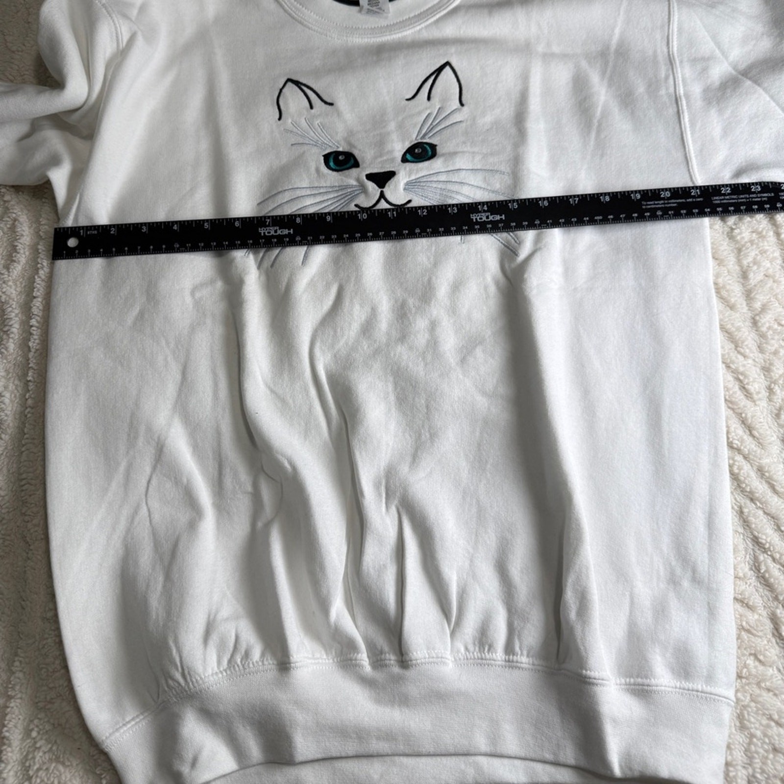Vintage 80’s 90’s Top Stitch Embroidered Cat Kawaii Girlhood Grandmacore