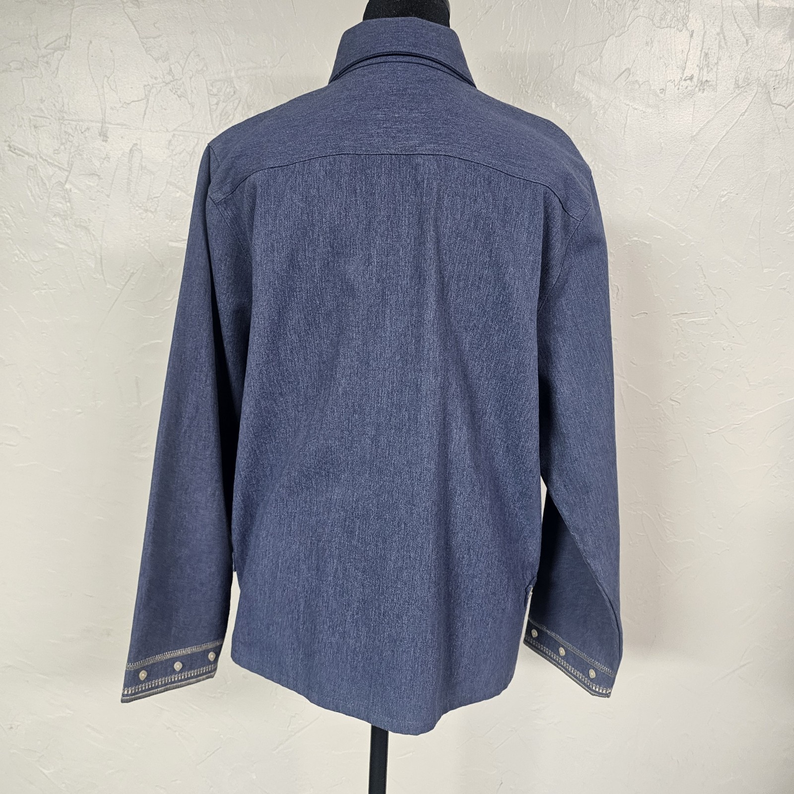 Vintage Bon Worth Women’s Denim Blouse Embroidered Country Americana Size S