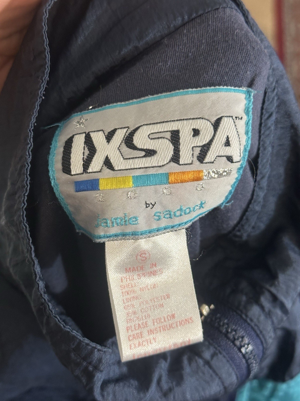 Vintage IXSPA Windbreaker Jacket Jamie Sadock 80s 90s Nylon Star Zipper Sz S