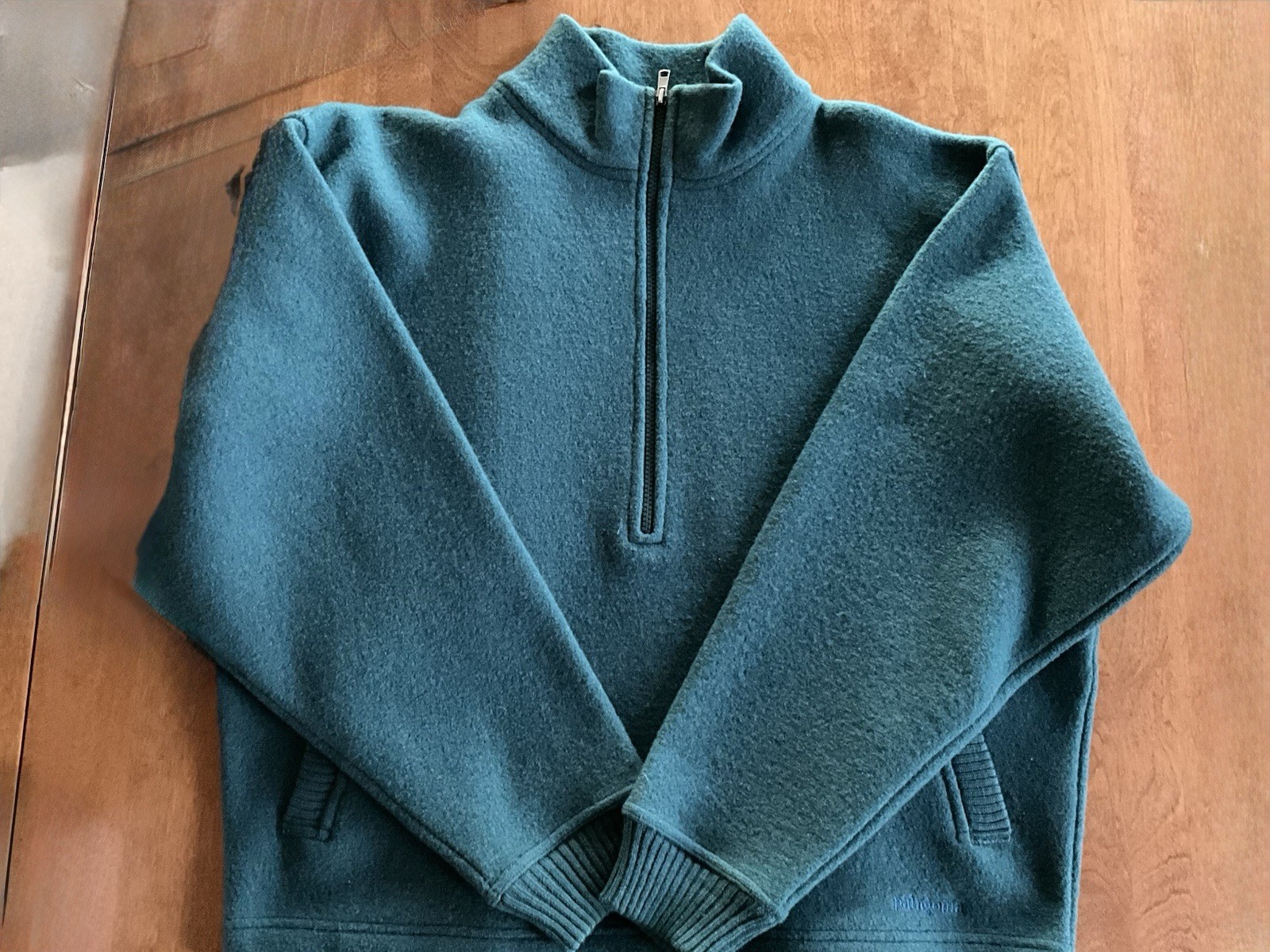 PATAGONIA WOMENS 1980’S VINTAGE HALF ZIP BOILED WOOL CUFFED LARGE
