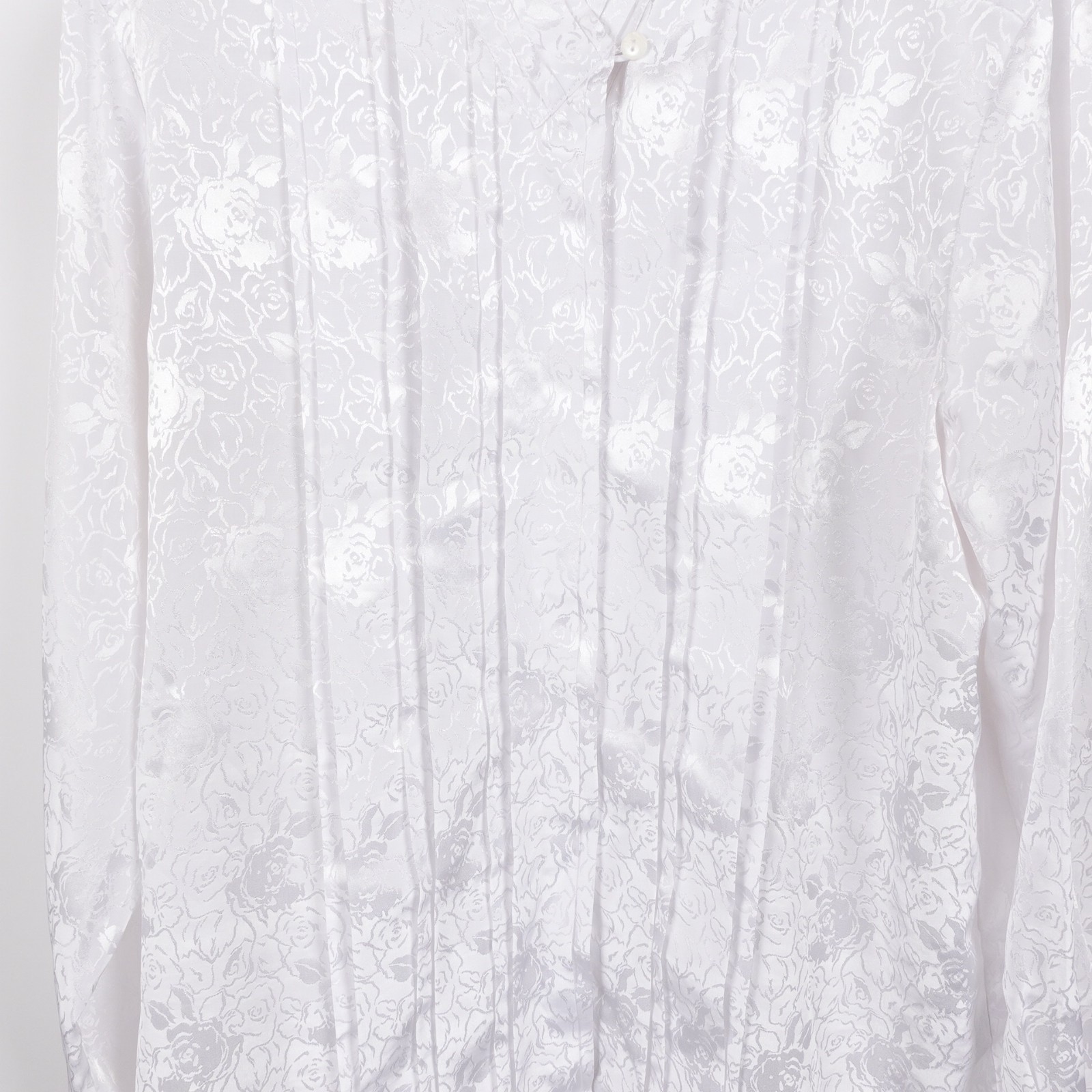Vintage 90s Claudia Richard Pleated Floral Long Sleeve Shirt Blouse 14 Large