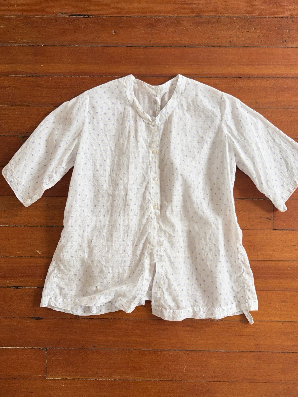 Antique Edwardian Sheer Lavender Sprig Print Cotton 2 Pc. Dress/Skirt Set 1920s