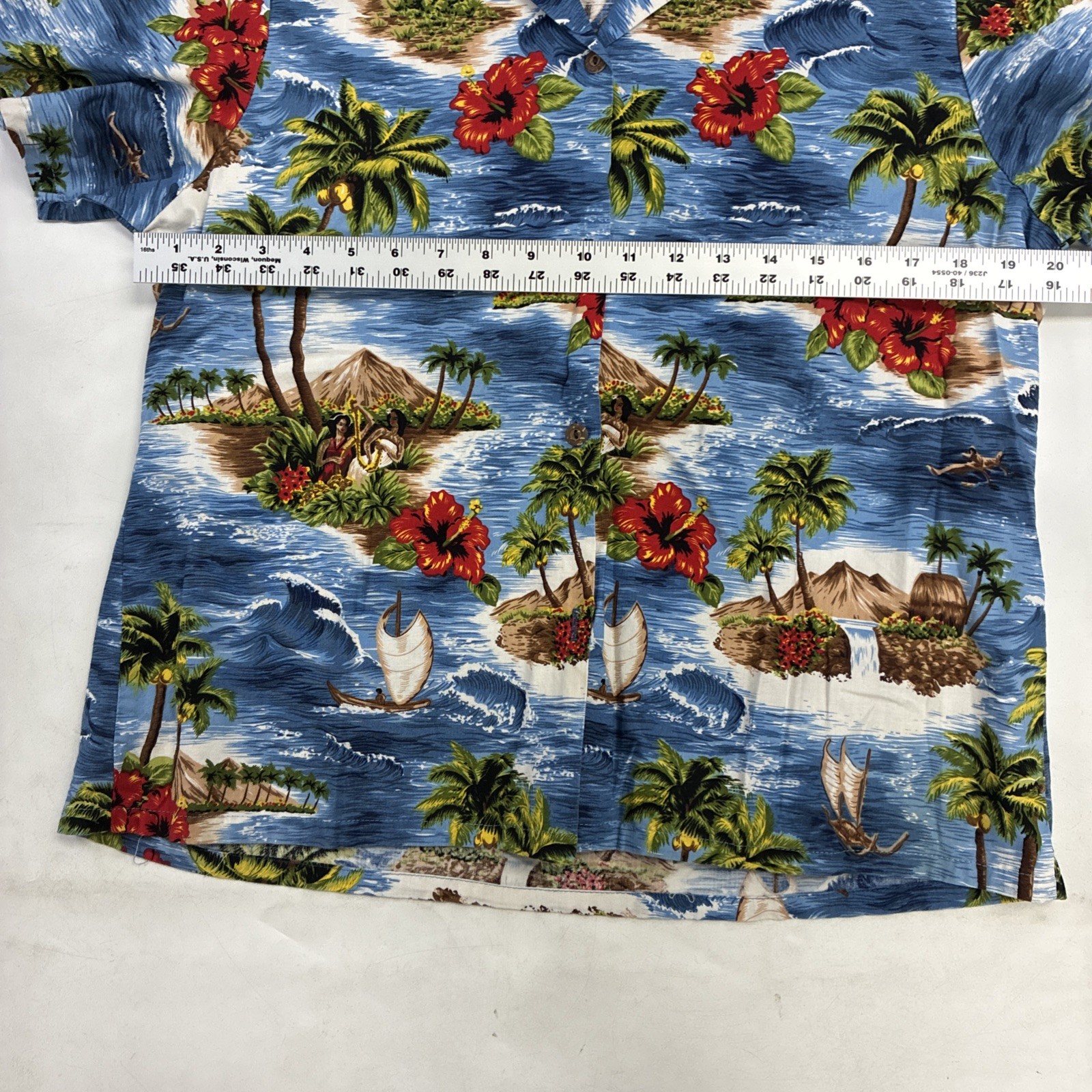 Vintage Shannon Marie Hawaiian Shirt Womens Size Large Floral Tropical