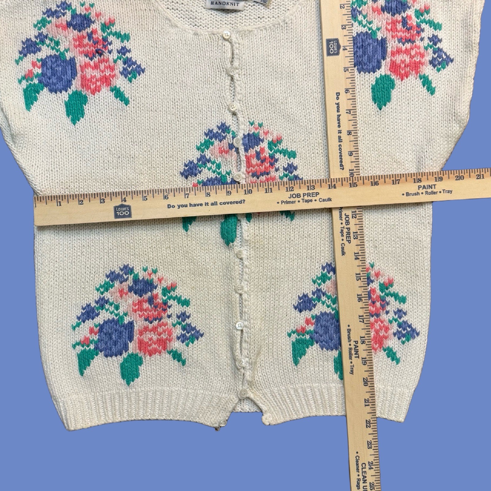 Vintage Knit Shirt Short Sleeve Floral Sweater Cambridge Spirit Cottagecore