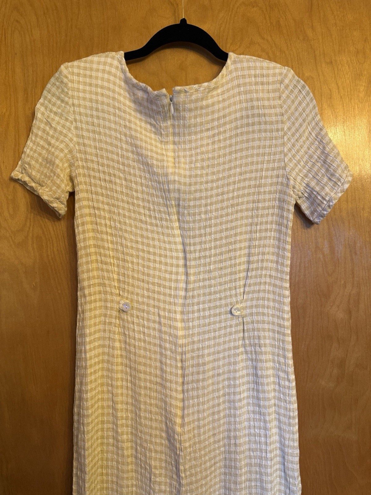 Vintage Talbots Yellow Gingham Dress Size 10 Made In USA