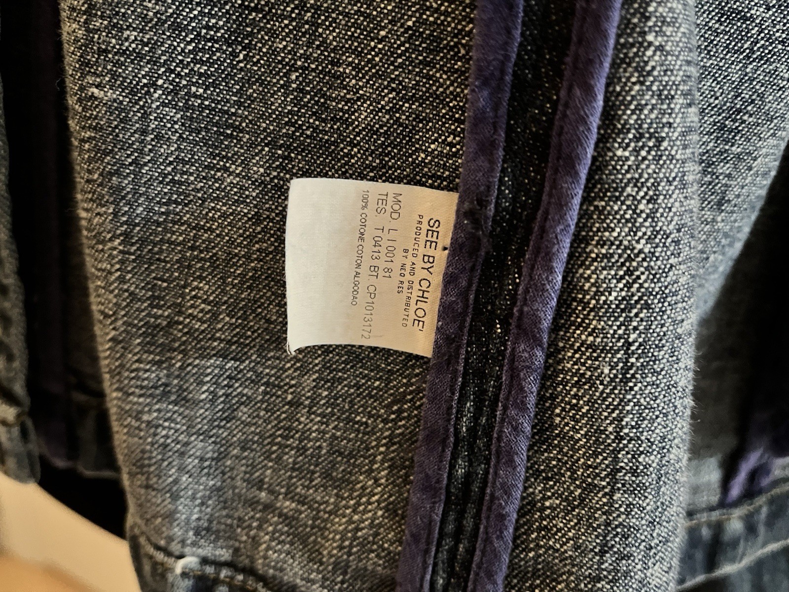 Vintage SEE BY CHLOÉ Paris Denim Jacket with Button Badges, Size 36 (French)