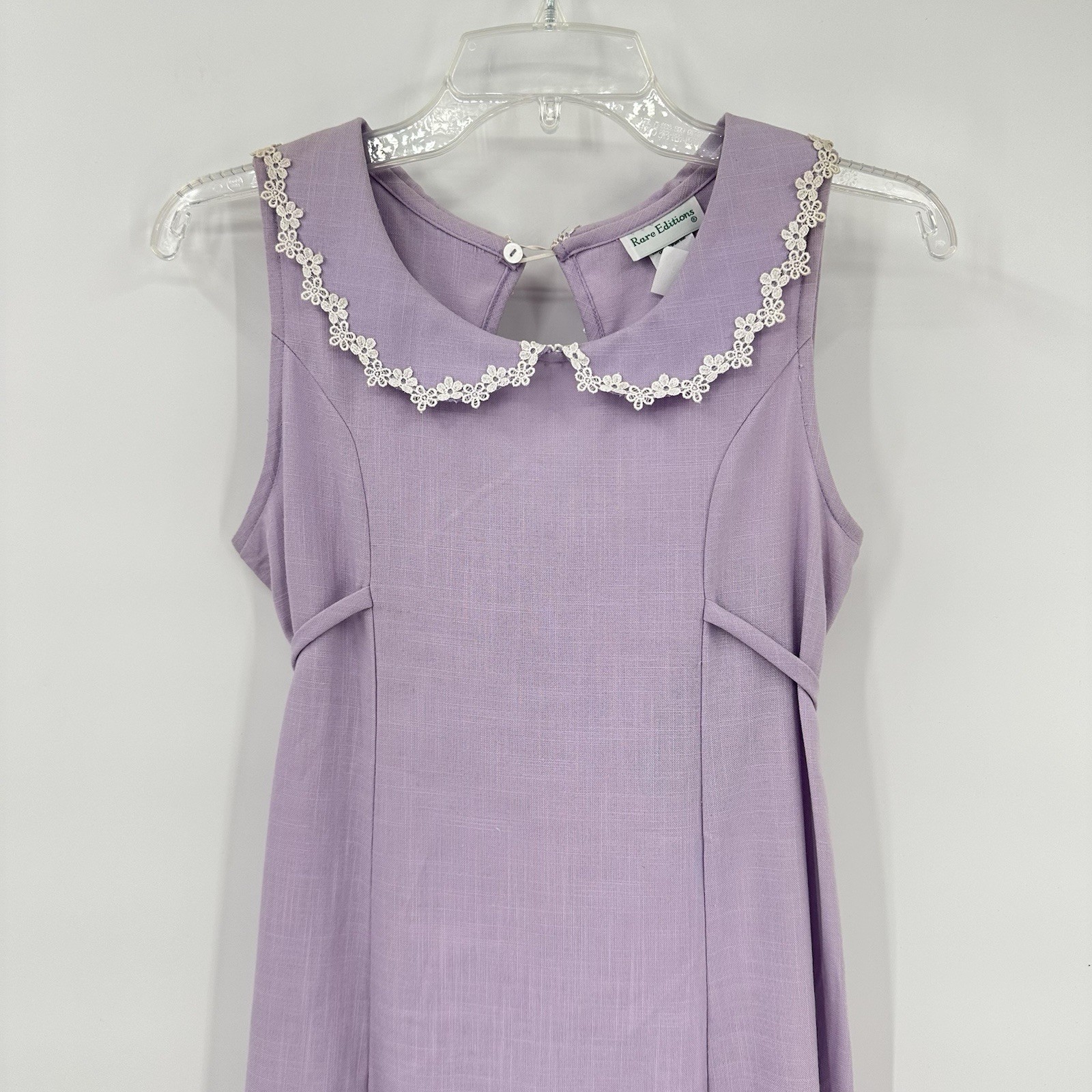 vintage 70S LILAC MIDI DRESS sundress LARGE cottagecore soft feminine twee