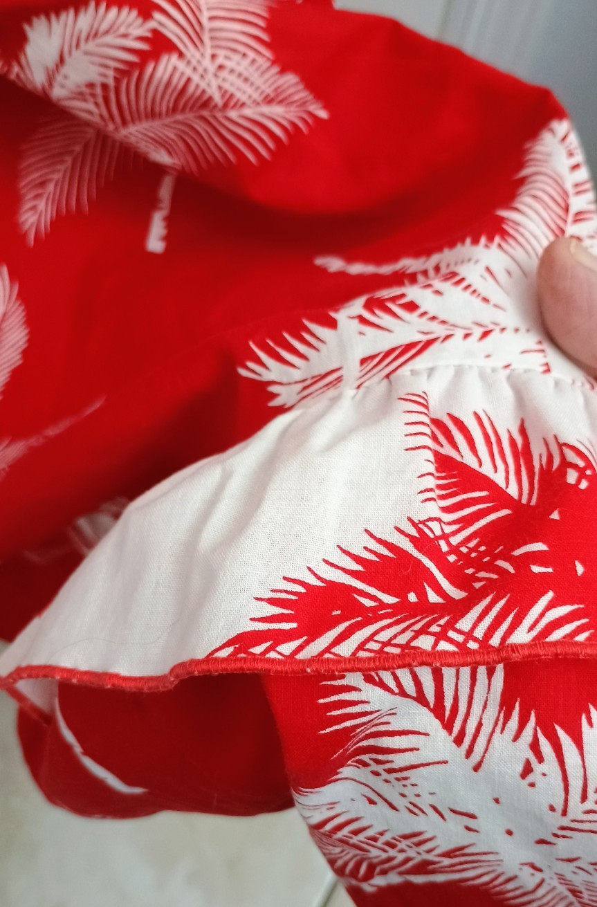 Hawaii Palm Tree Tropicana Long Dress size Large 1960’s