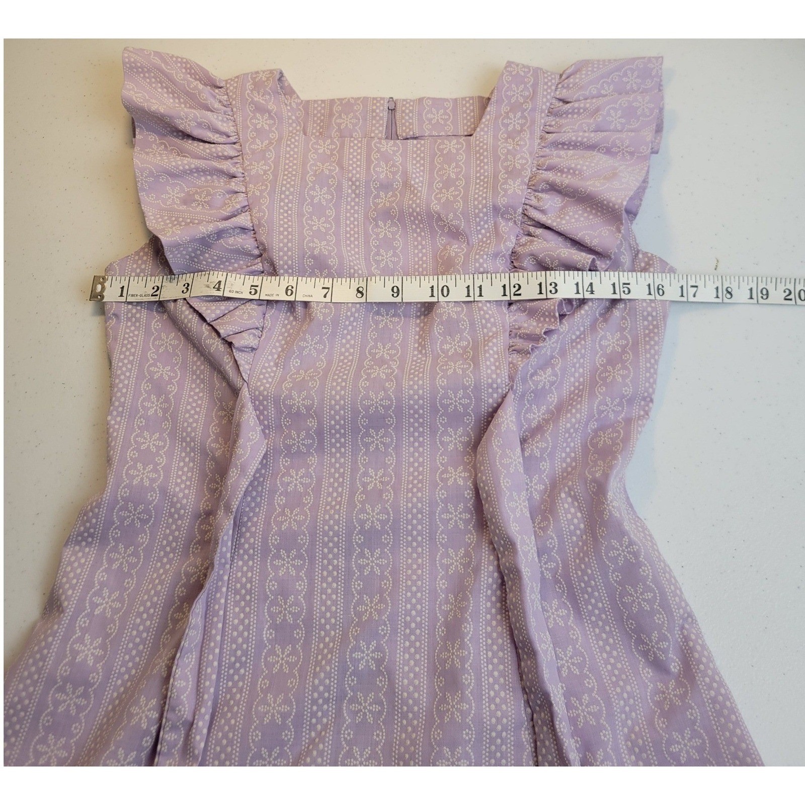 Vtg Maxi Dress Vintage Handmade Cottagecore Prairie Ruffle Purple Lavender XS