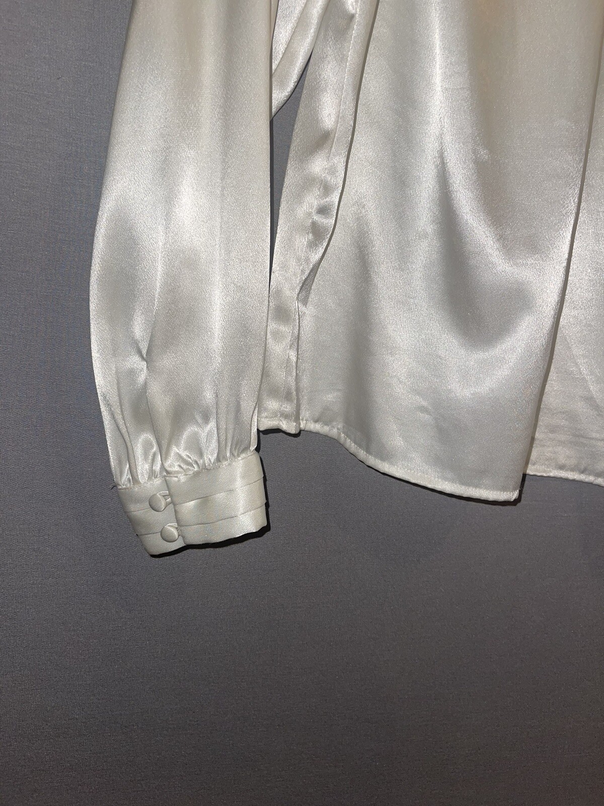 Vintage Silky Shirt Satin Buttons Size 10