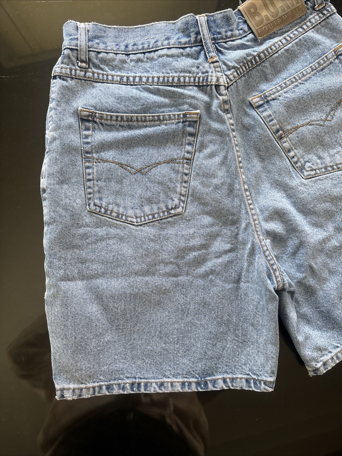 90s Moms Jean Shorts Bum Equipment Juniors 11 Hong Kong Light Blue High Waisted