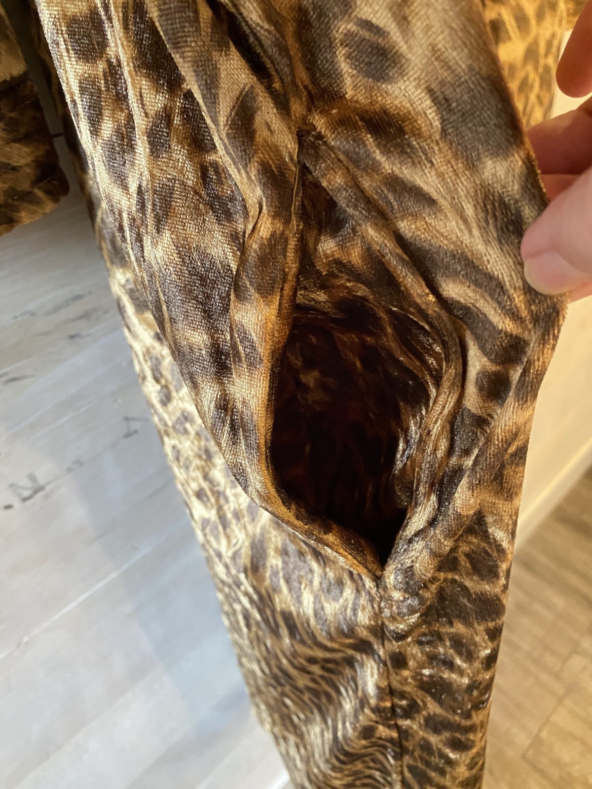 Vtg Secret Treasures Cheetah Long 3x Housecoat Nightgown MooMoo Muumuu Pocket