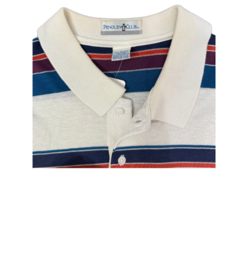 Vintage Mens penguin club stripped polo size L