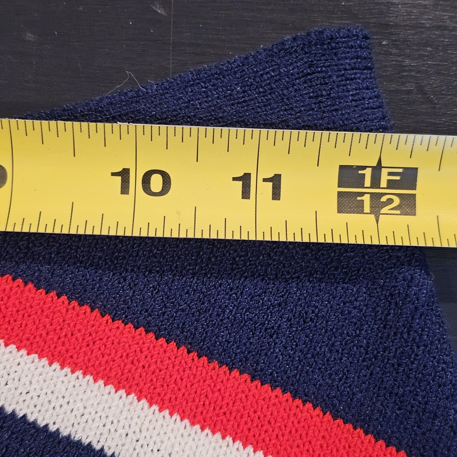 VTG 70s Knit 2-Piece Sweater A-Line XS Skirt Union Made Chevron Red White Navy