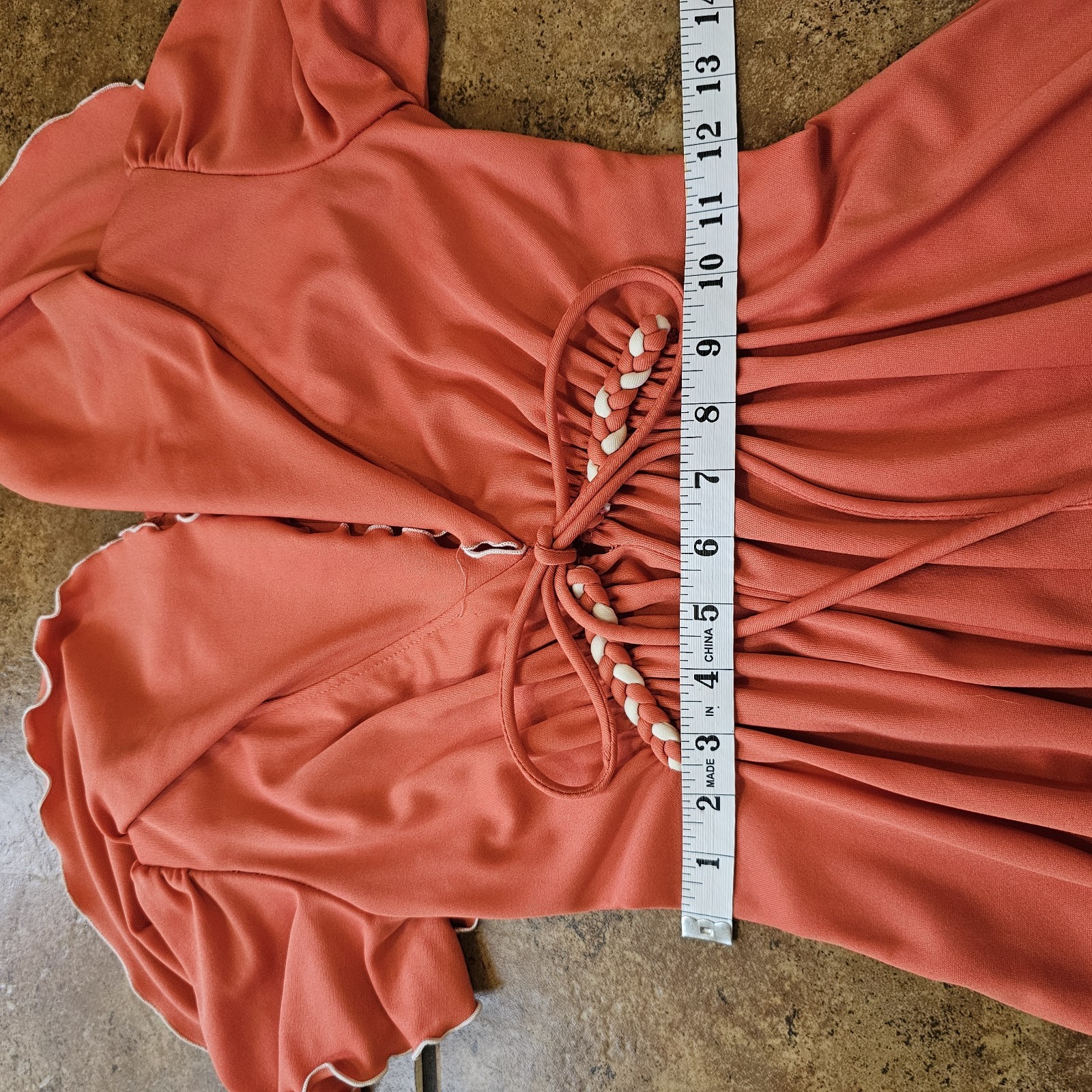 Vintage 70s Maxi Dress Boho Flowy Peach Ruffles Union Made Romantic Coquette