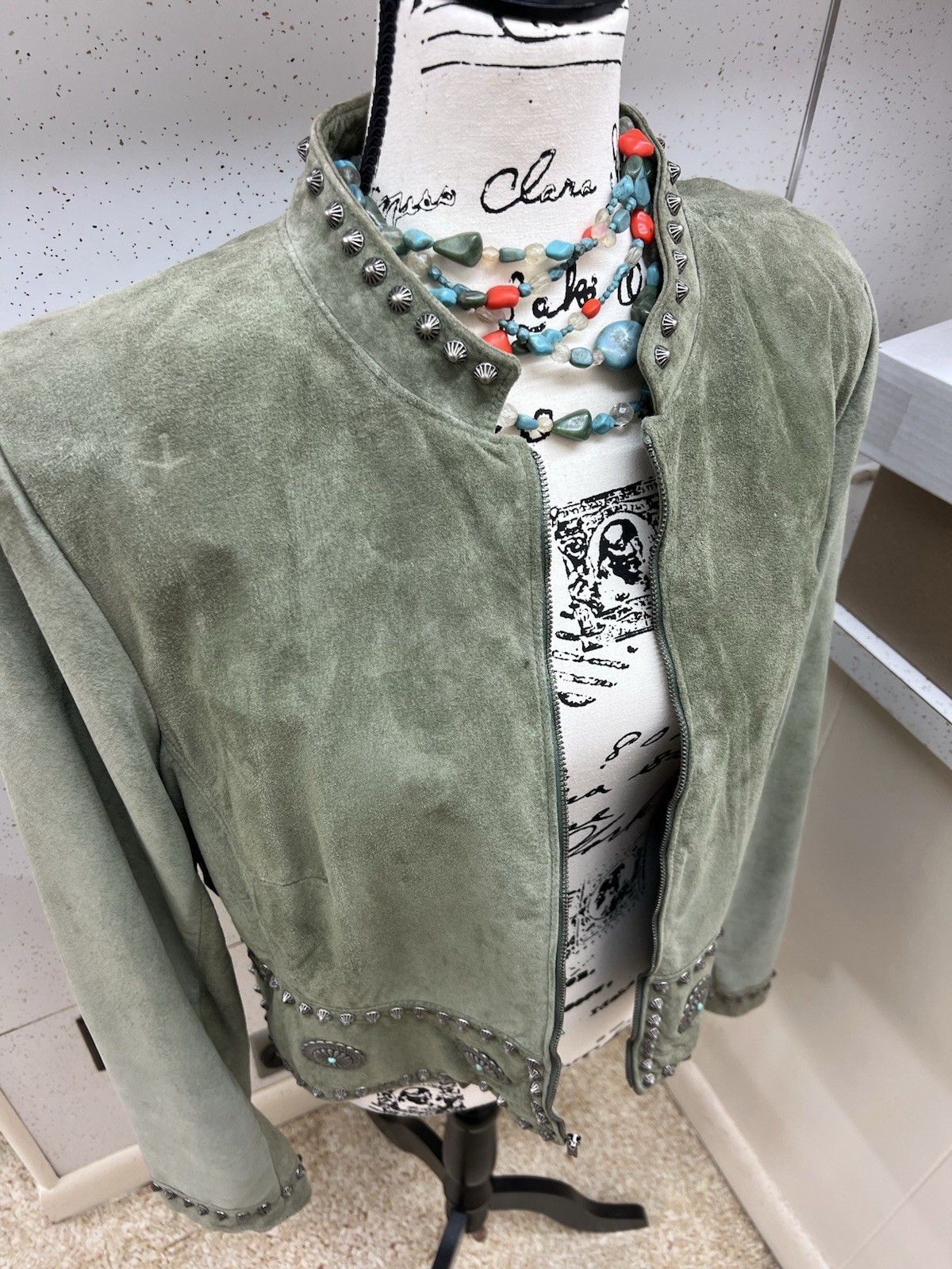 🔥Beautiful Vintage Western Leather “Double D Ranch” Jacket And Under Shirt