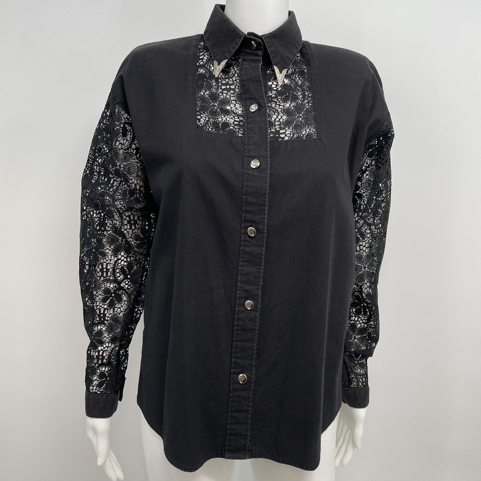 Vintage Sassa Rodeo Western Wear Button Down Shirt Women’s S/M Rockabilly Studs