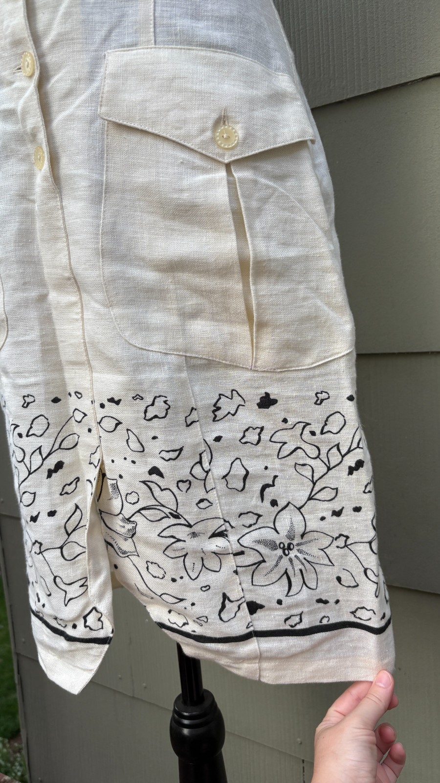 vintage ALMA 70s 80s Italian Linen Floral Summer Career Cocktail Wiggle Dress