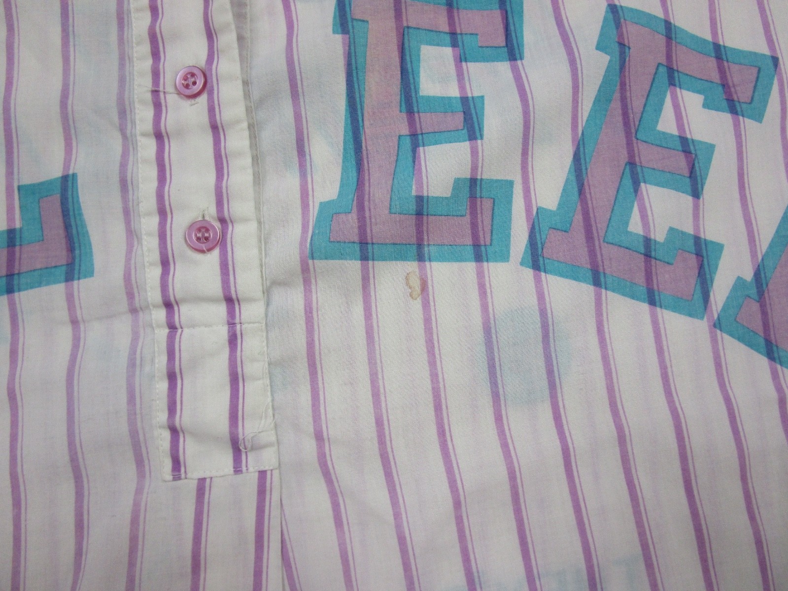 Vintage 80s ESLEEP Nightgown Striped Baseball Ballpark Nightgown 1988