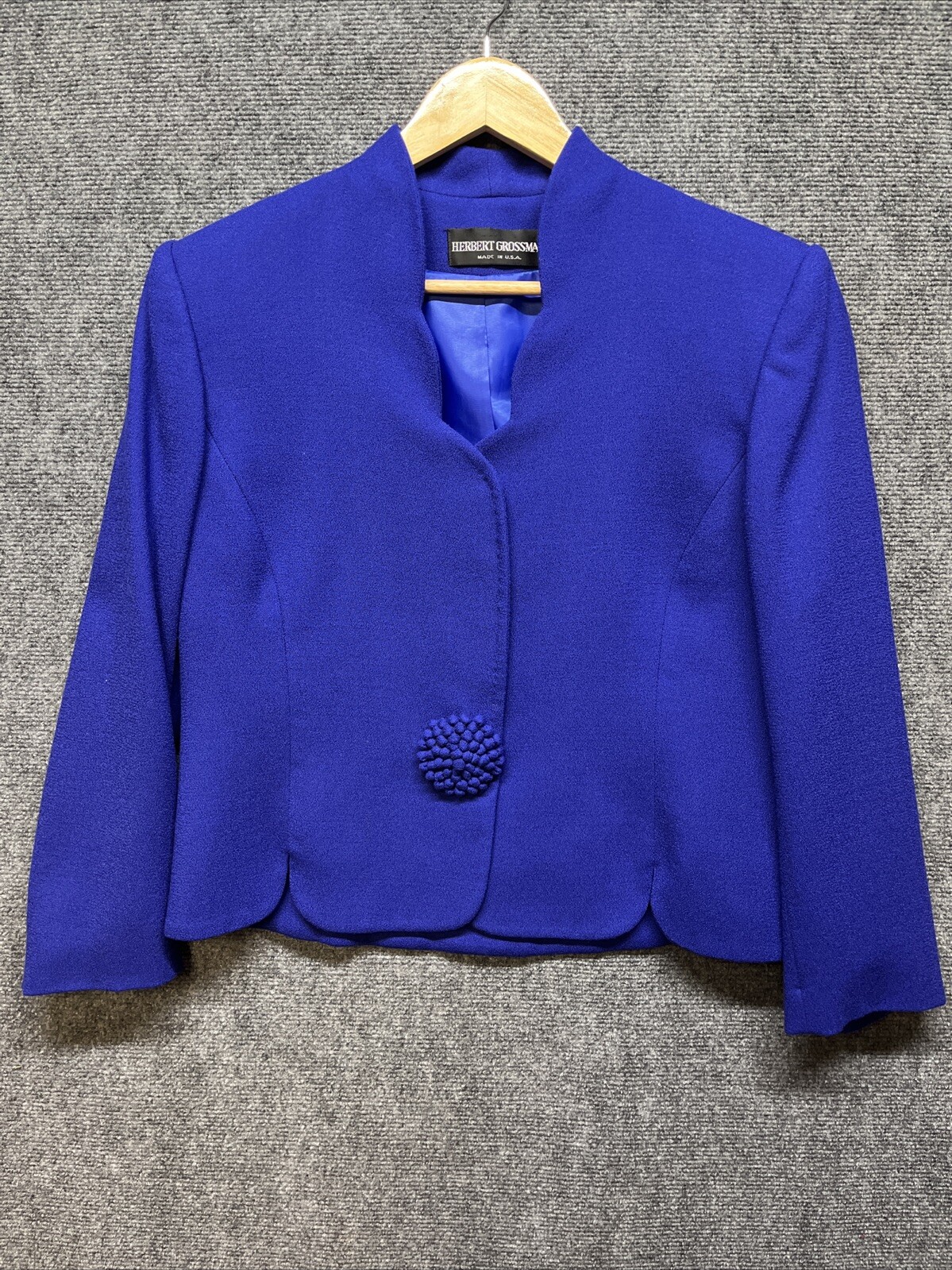Vintage Herbert Grossman Jacket Blazer Button Women’s Size 12 Purple Lined