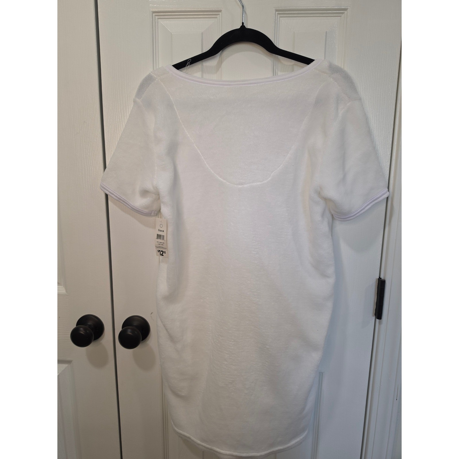 Bobbie Brooks Vintage White Terry Cloth Zip Front Swim Cover Up Robe NWT Medium