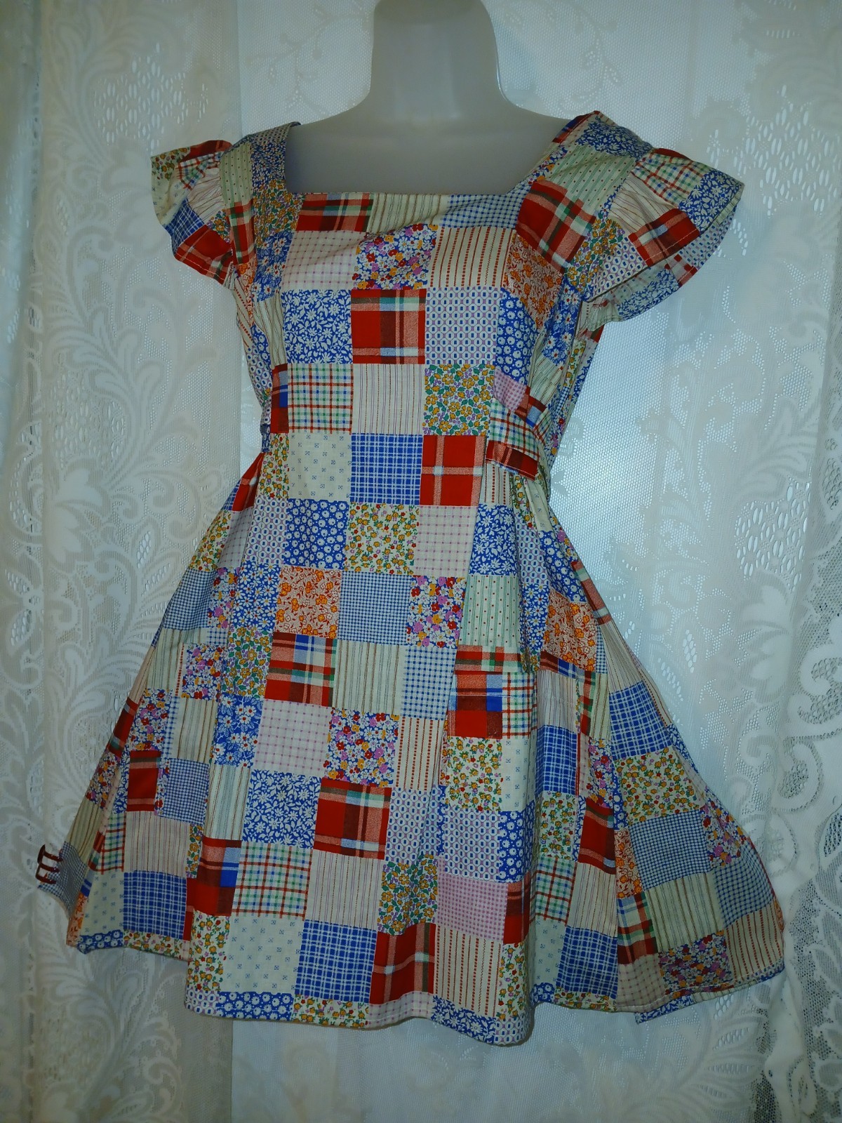 Vintage 70s Now! Designs San Fran Party Apron Patchwork Boho Dress Top O/S NOS
