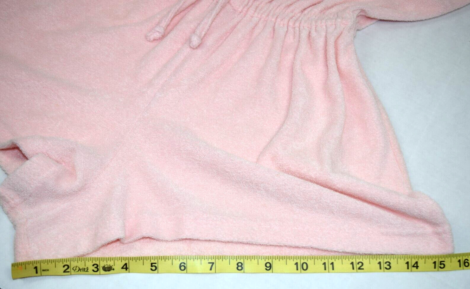 Vintage Pool Cover Jumper Granada Size S/M 80s Pale Pink Terrycloth Front Zip