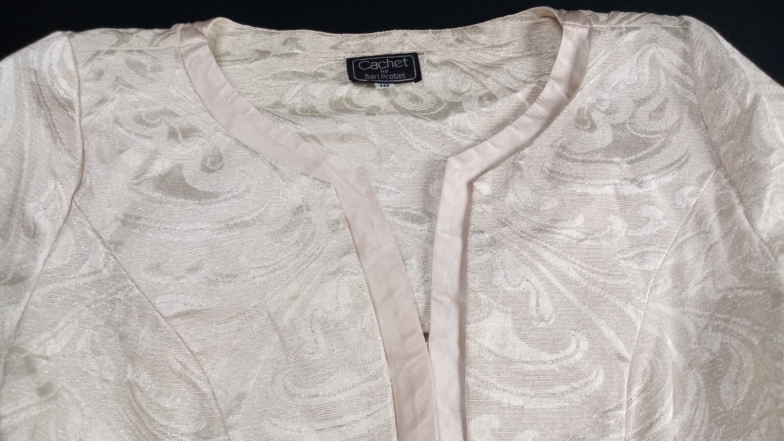 Vintage Cachet by Bari Protas Women’s Ivory Tapestry Elegant Suit Sz 10 Set 2pc
