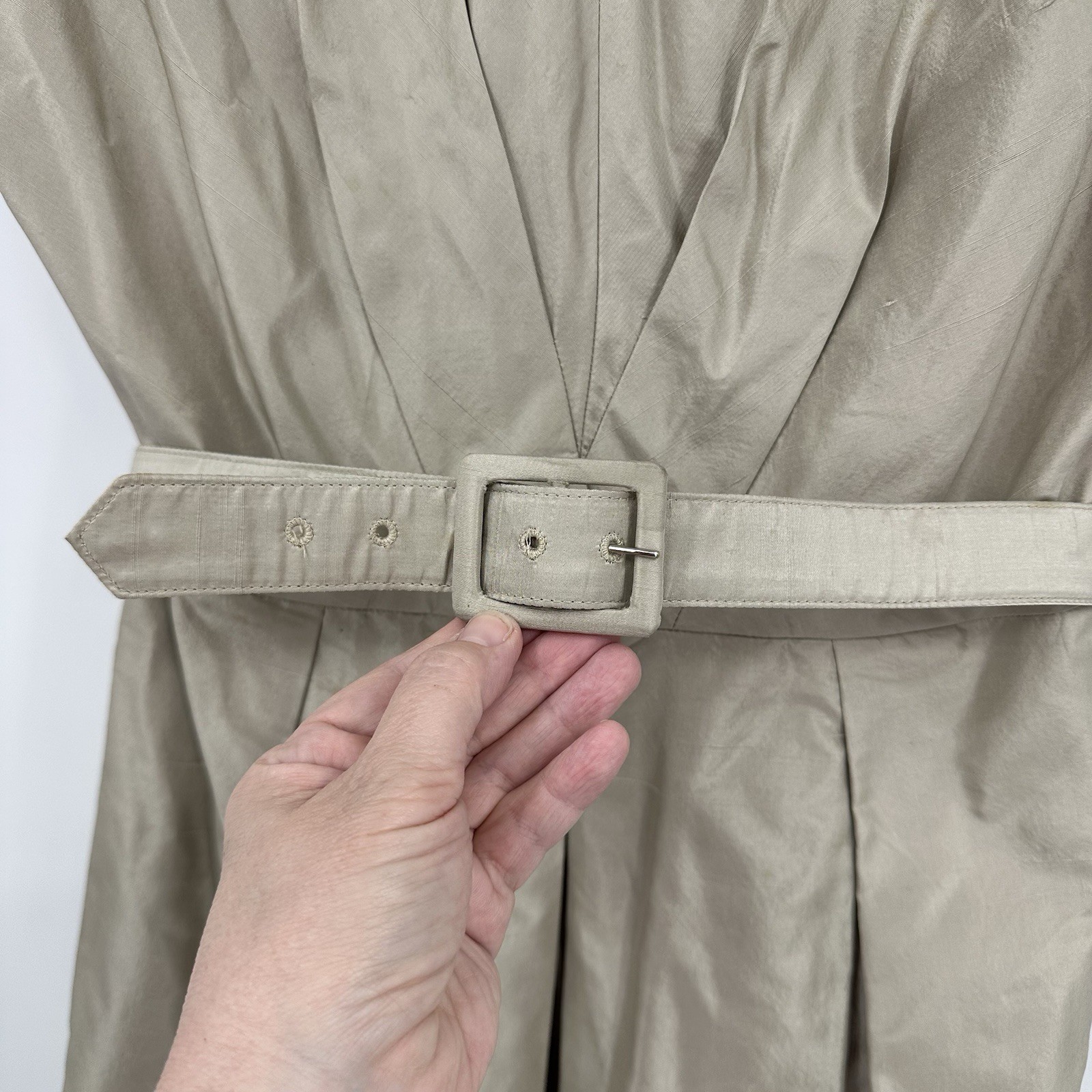 vintage 50s R&K ORIGINALS dress taupe SMALL fit flare rockabilly mid century