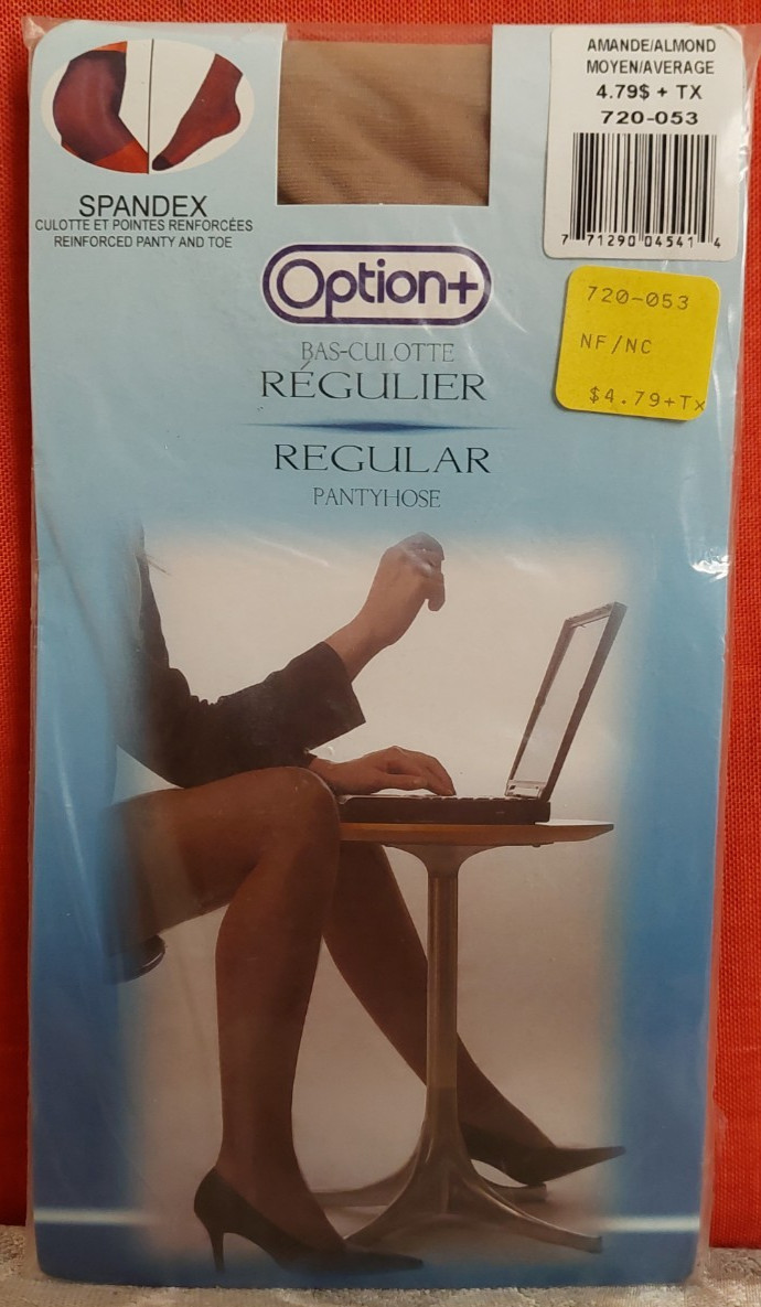 Vintage Pantyhose Option Regular Color Almond Size Average BBN1