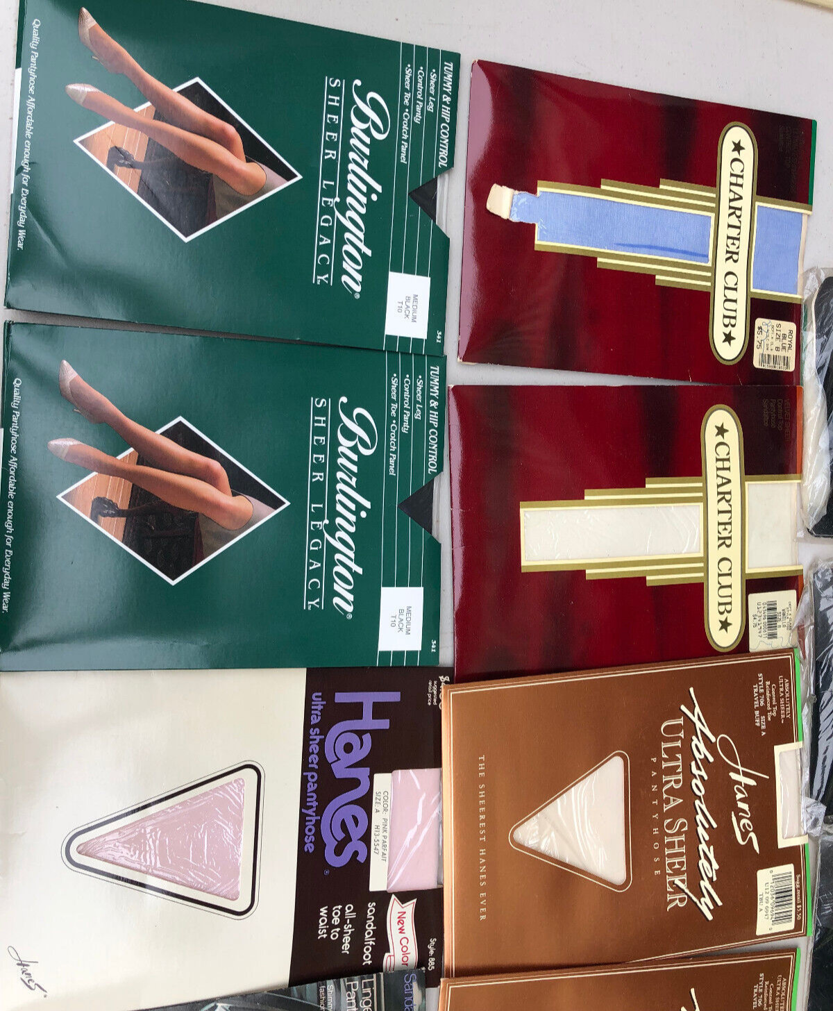 14 Vtg 80s 90s Pantyhose NIP Assorted Colors & Sizes Hanes May Co Charter Club