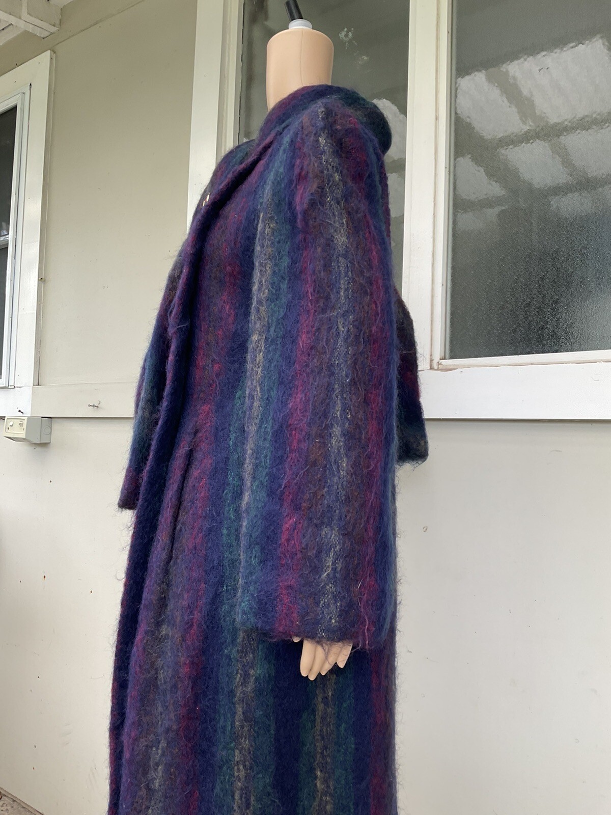 Vtg 70s Pauline Trigere Luxury Blue Mohair Ladies Coat 10/12
